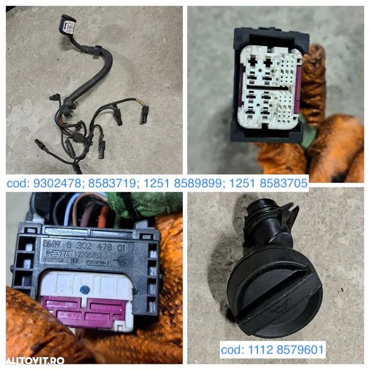 Anexe motor bmw 740XD G11 G12 G14 G15 G16 G30 G31 G32 B57 D30B euro 6 diesel motorina furtun motor combustibil cablaj releu bujii gat admisie buson alimentare ulei senzor contrapresiune evacuare - 6
