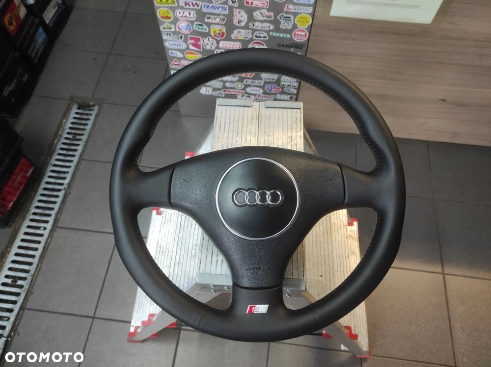 KIEROWNICA 3 RAMIENNA SKÓRZANA SKÓRA S LINE AUDI A3 S3 8L 8P A4 S4 B5 B6 A6 S6 C5 A8 S8 D2 WYSYŁKA !!!!! - 1