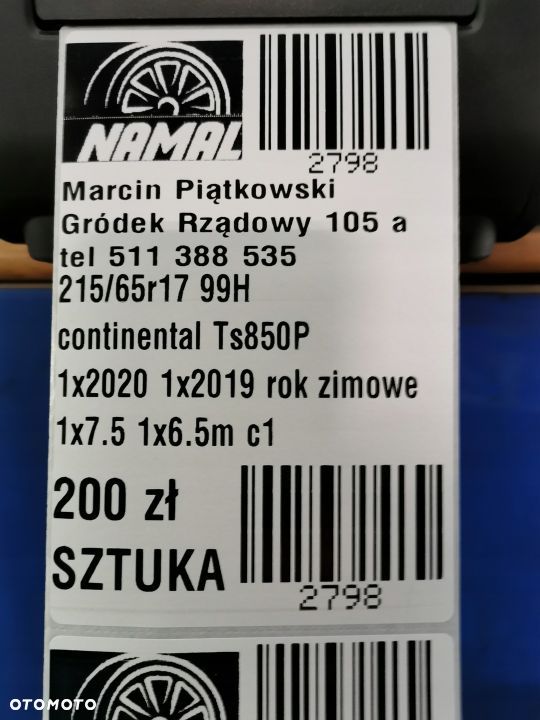 2x 215/65r17 continental 2020/19 zim7,5/6,5mm 2798 - 8