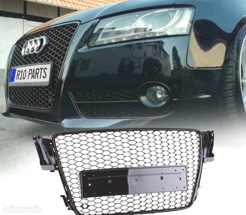 GRELHA FRONTAL AUDI A5 07-11 LOOK RS PRETO BRILHANTE - 1