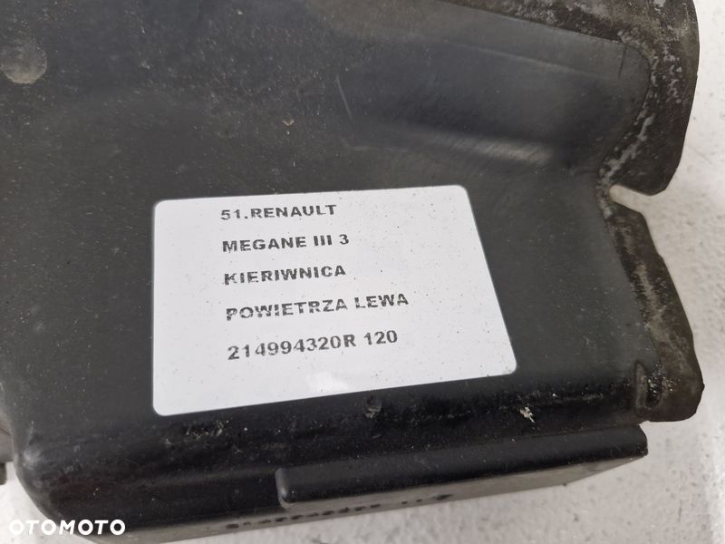 RENAULT MEGANE III 3 KIEROWNICA PROWADNICA POWIETRZA LEWA 214994320R - 7