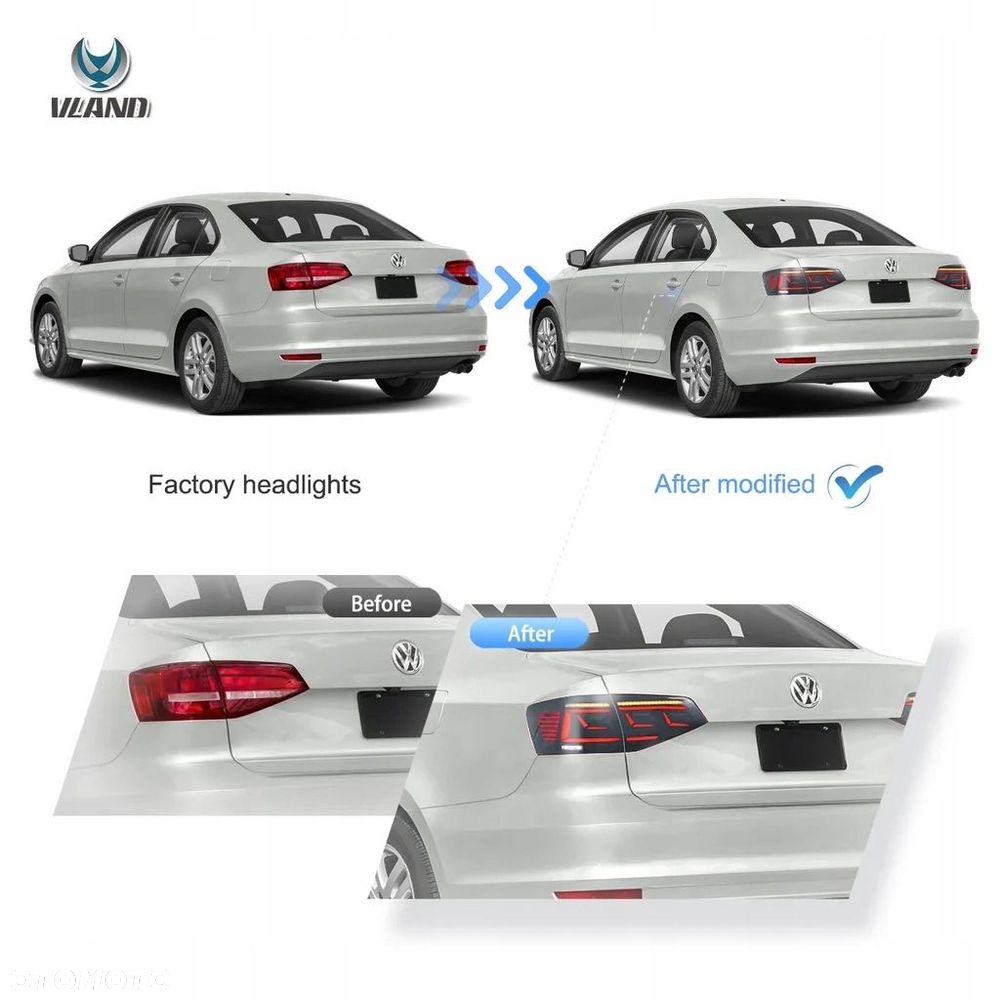 Lampy tyl ne kpl Vland Full LED Diody Tuning VW Jetta VI 5c 6 Lift 2014-18 - 6