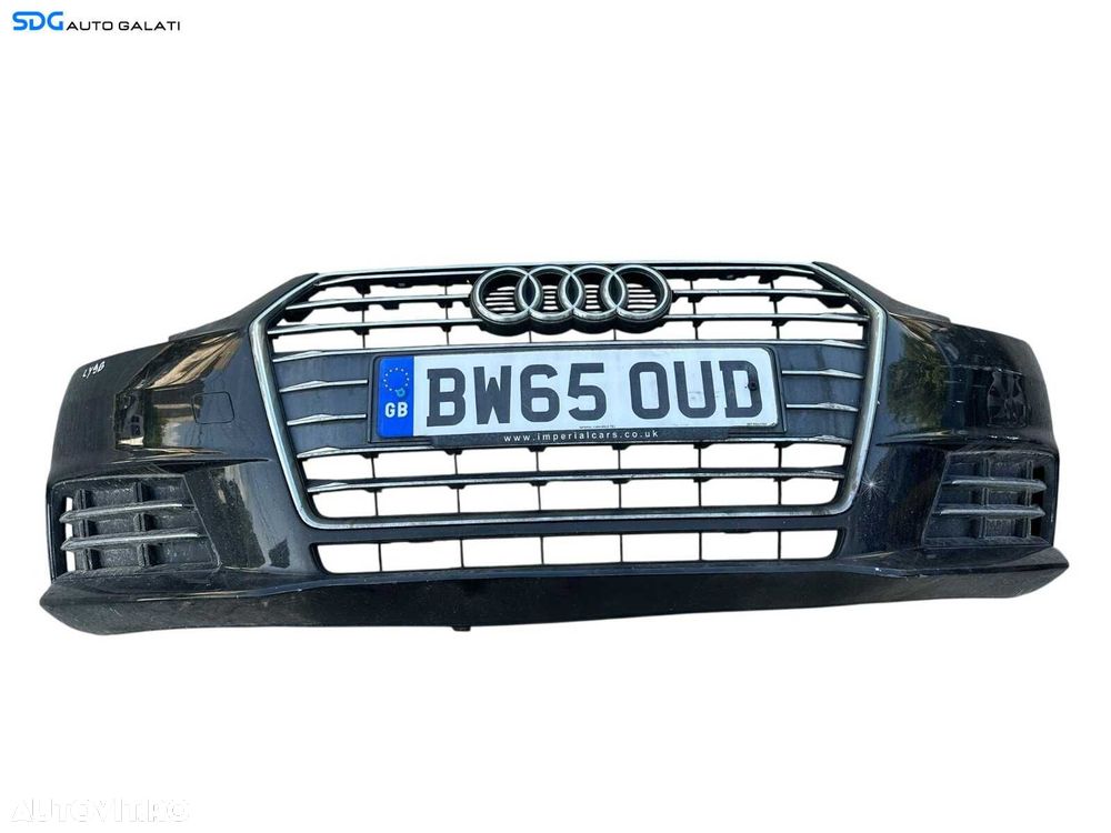 Bara Spoiler Fata Completa cu Grila si Emblema Audi A4 B8 B8.5 FL Facelift 2012 - 2015 Culoare LZ9Y [K3502] [K3503] - 1