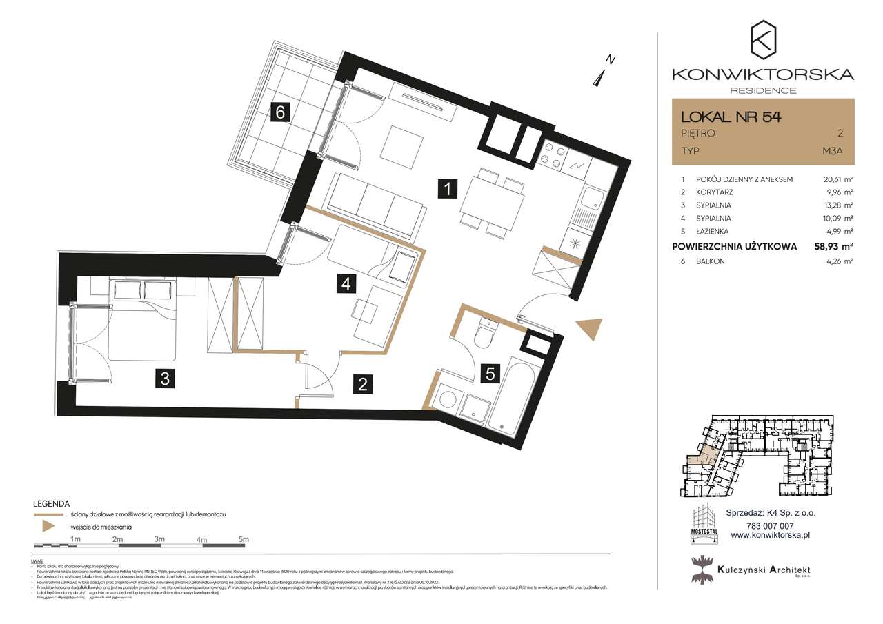 3-pokojowe mieszkanie 58m2 + balkon Bezpośrednio - Pełny obrazek: 2/15