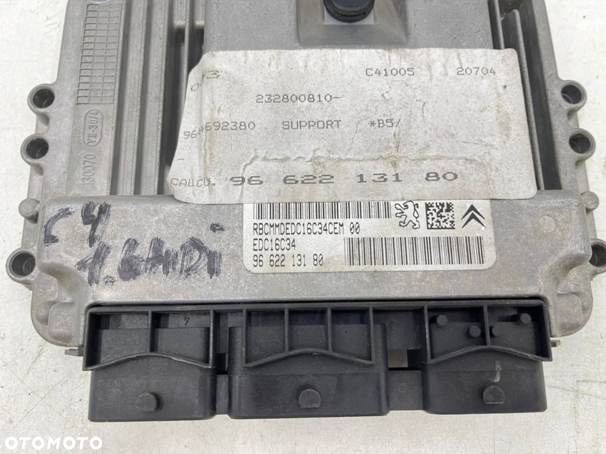 Komputer silnika Citroen C4 I 04-10r. 1.6 HDI diesel sterownik ECU 9662213180 - 5