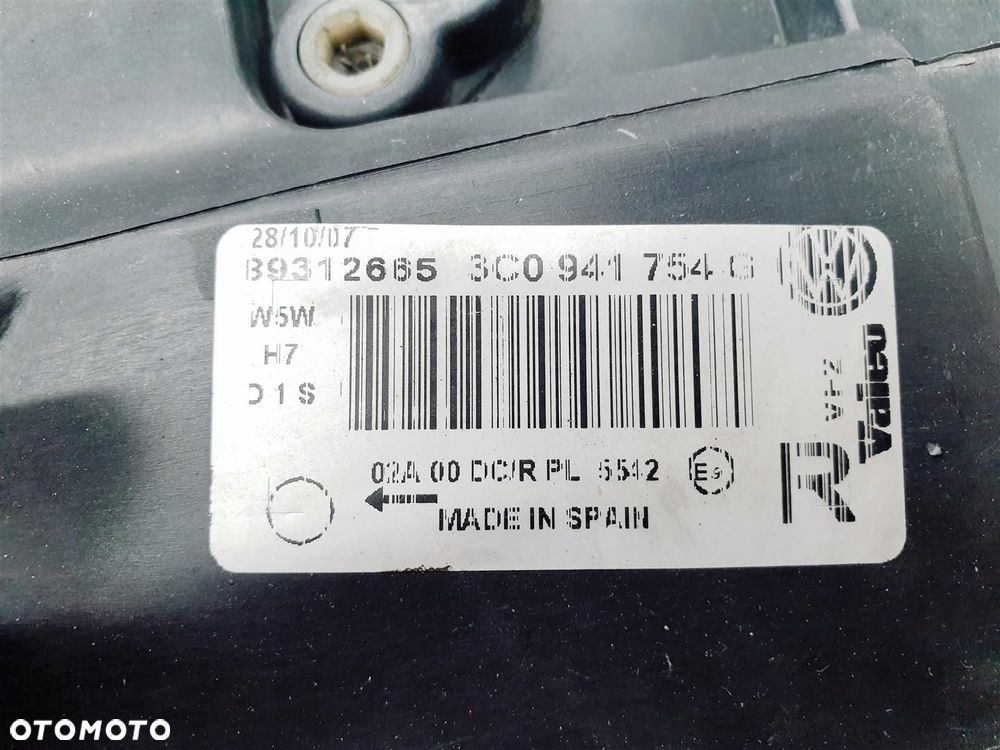 VW PASSAT B6 3C0 05-08r PRAWA LAMPA PRZÓD XENON ORY EU - 9