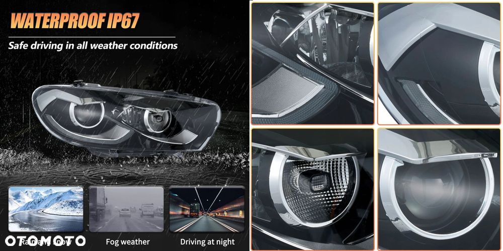 Reflektory Lampy kpl Vland Full Led Tuning VW Scirocco 3 III 1k8 2008-2014 - 10