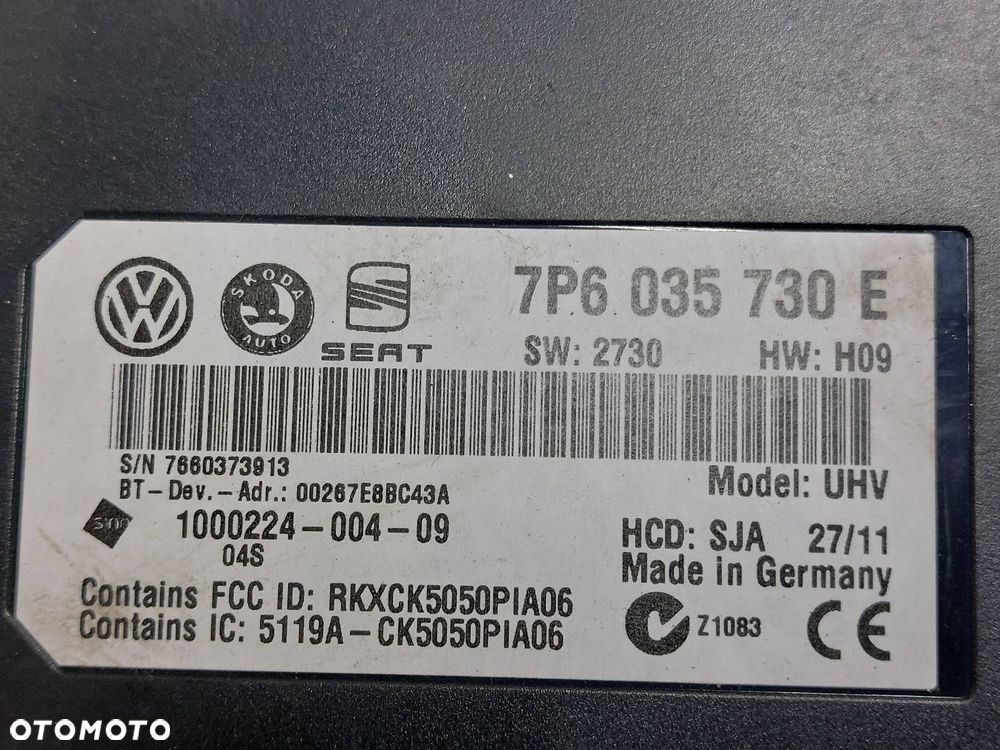 MODUŁ BLUETOOTH VOLKSWAGEN GOLF VI 7P6035730E - 3