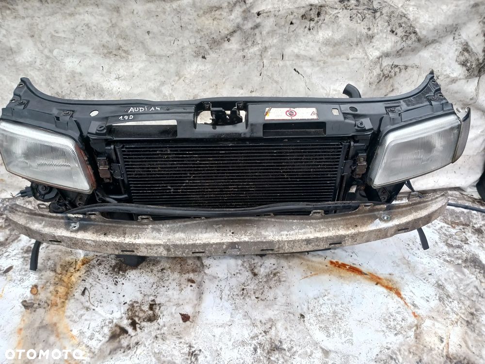 Pas przedni Audi A4 B5 przedlift Kompletny 1.9TDI 90KM lampy chłodnice wentylator obudowa wzmocnienie czołowe belka pod zderzak - 2