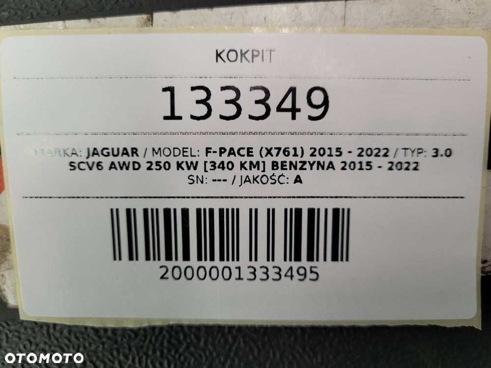 KOKPIT DESKA KONSOLA PODUSZKI USZKODZONE JAGUAR F-PACE X761 EUROPA - 15