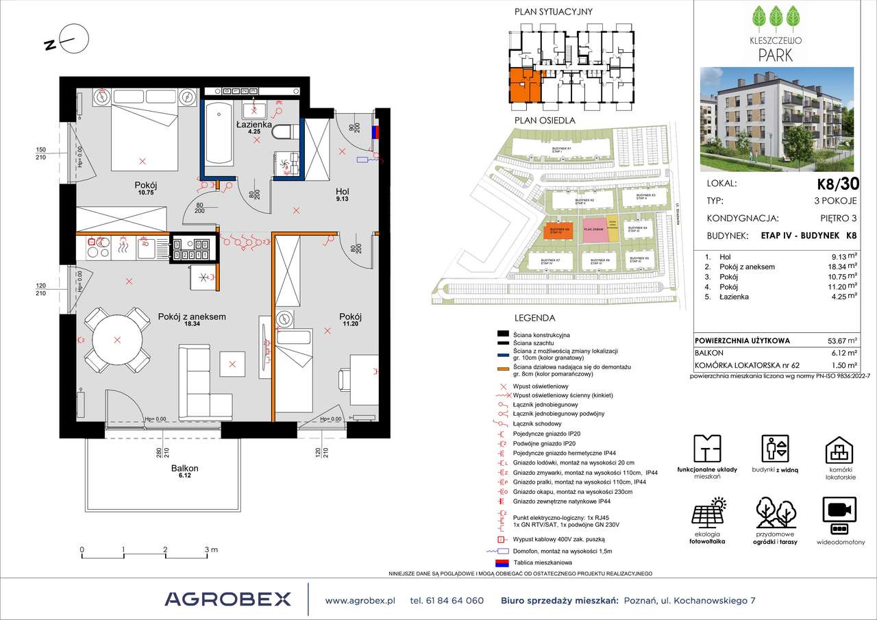 3-pokojowe mieszkanie 53m2 + balkon - Pełny obrazek: 2/22