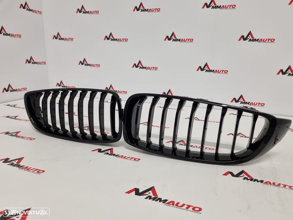Grelhas Frontais BMW F30 F31 Preto Brilho - 3