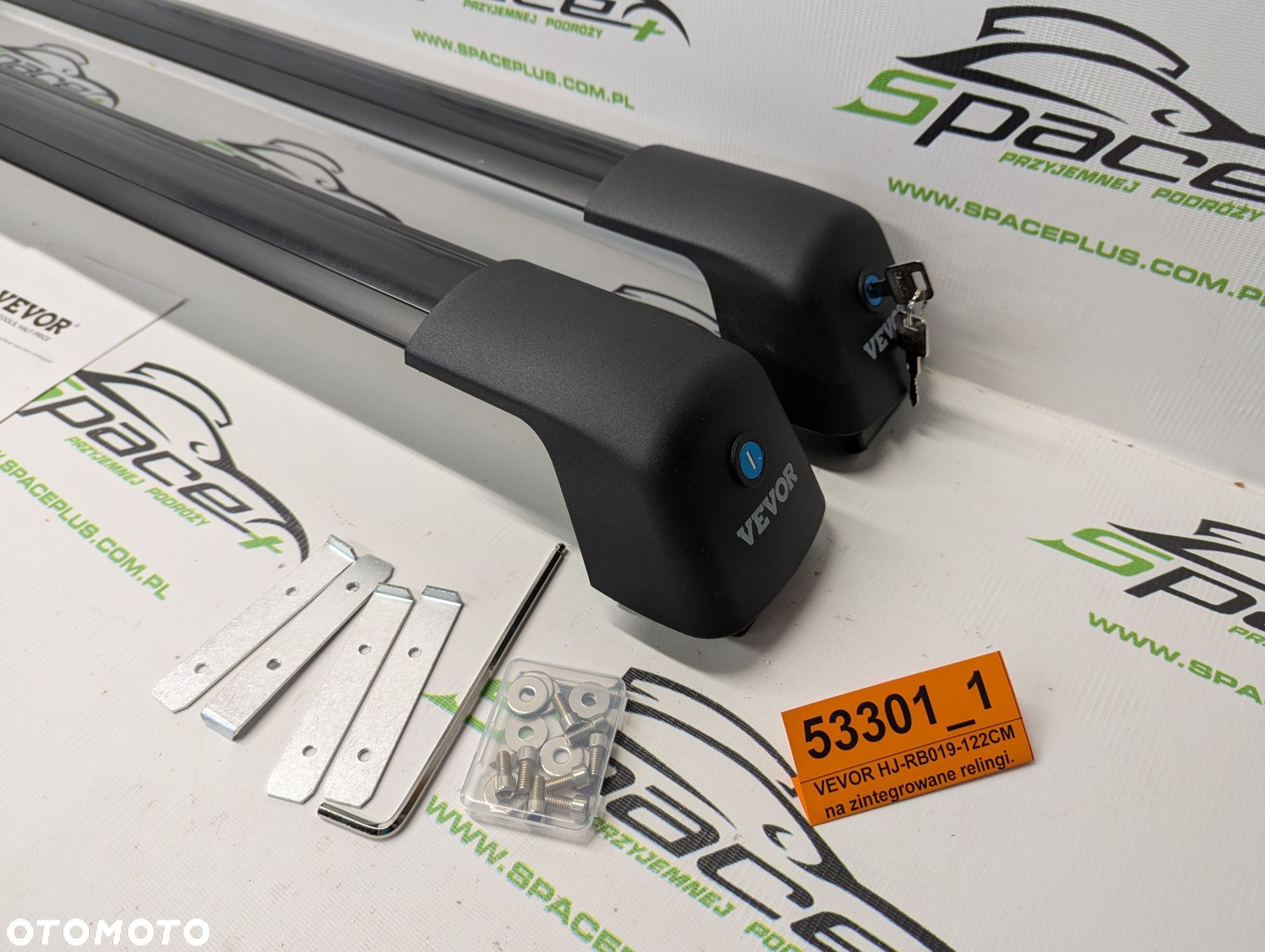 Bagażnik dachowy bazowy belki poprzeczki VEVOR HJ-RB019-122CM na zintegrowane relingi. - 1