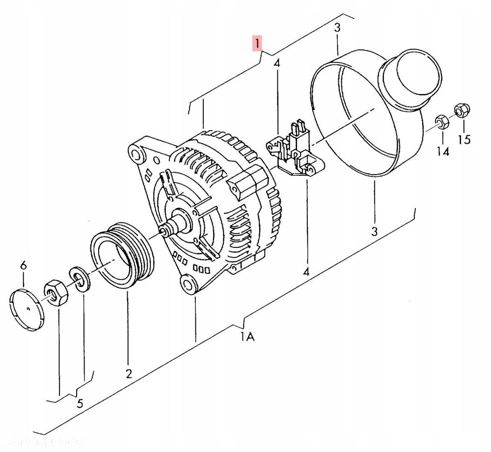 alternator vw passat b5 1.9 tdi 028903031ax - 2