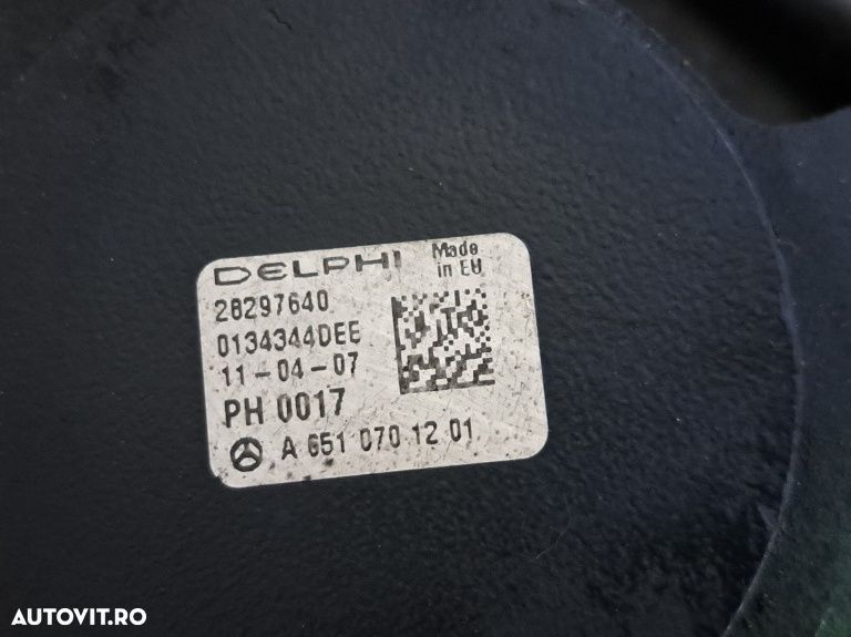 Pompă Înaltă Presiune Mercedes 2.2 CDI (OM651) - Originală Delphi A6510701201 ( mufa electrovalva sparta ) - 2