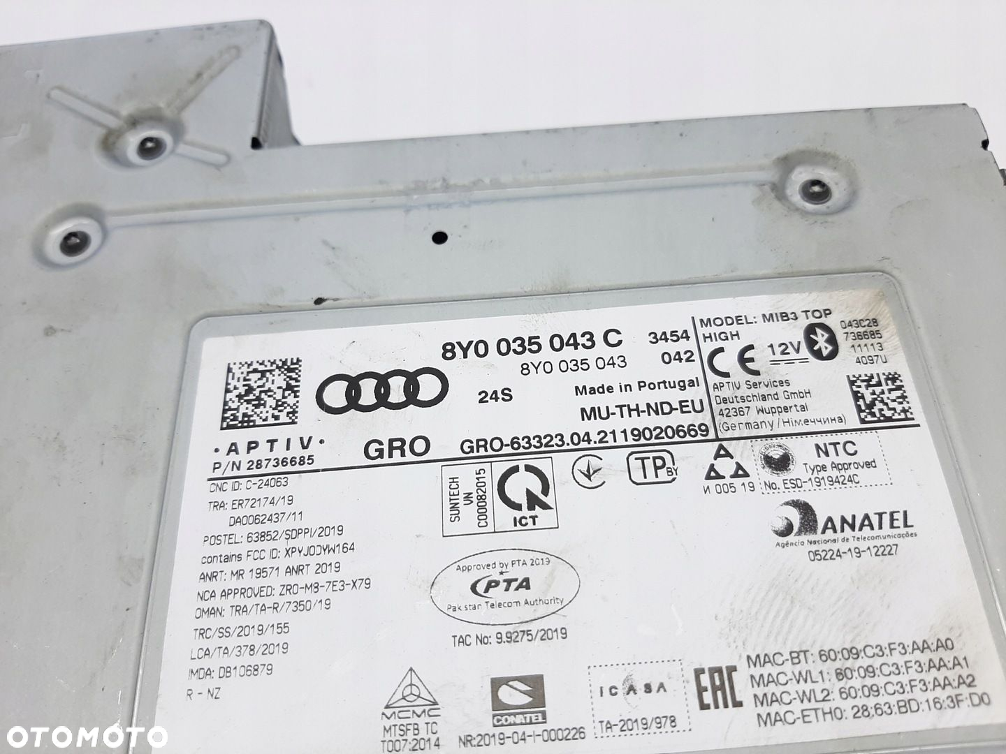 Audi A3 Jednostka sterująca Nawigacja Moduł 8Y0035043C - 4