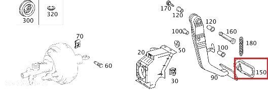 MERCEDES W123 W124 Nakladka pedalu hamulca automat - 2