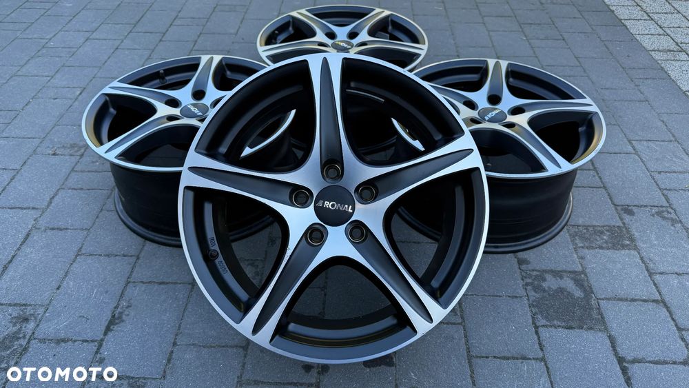 Alufelgi r17 5x112 koła aluminiowe ET35 8J Mercedes Audi Seat VW Skoda felgi Ronal r56 KBA48936 - 1