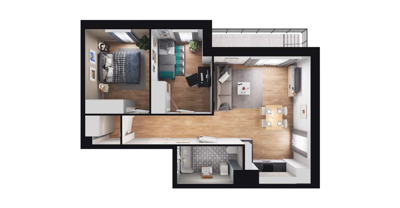 3-pokojowe mieszkanie 52m2 + loggia Bez Prowizji - Pełny obrazek: 3/14