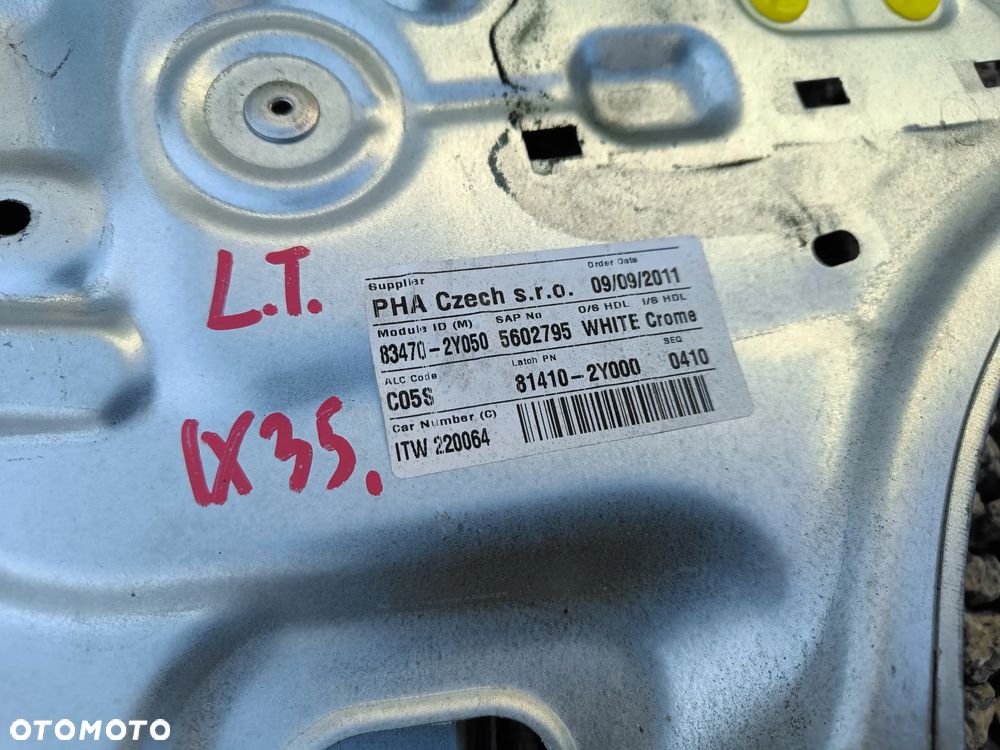 HYUNDAI IX35 MECHANIZM PODNOŚNIK SZYBY LEWY PRAWY PRZÓD PRZEDNI TYLNY TYŁ - 9