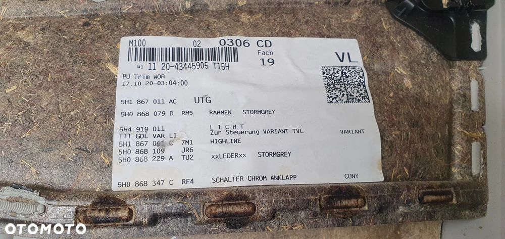 Boczek drzwi tapicerka lewy przód przednia lewa VW Golf VIII 8 - 8