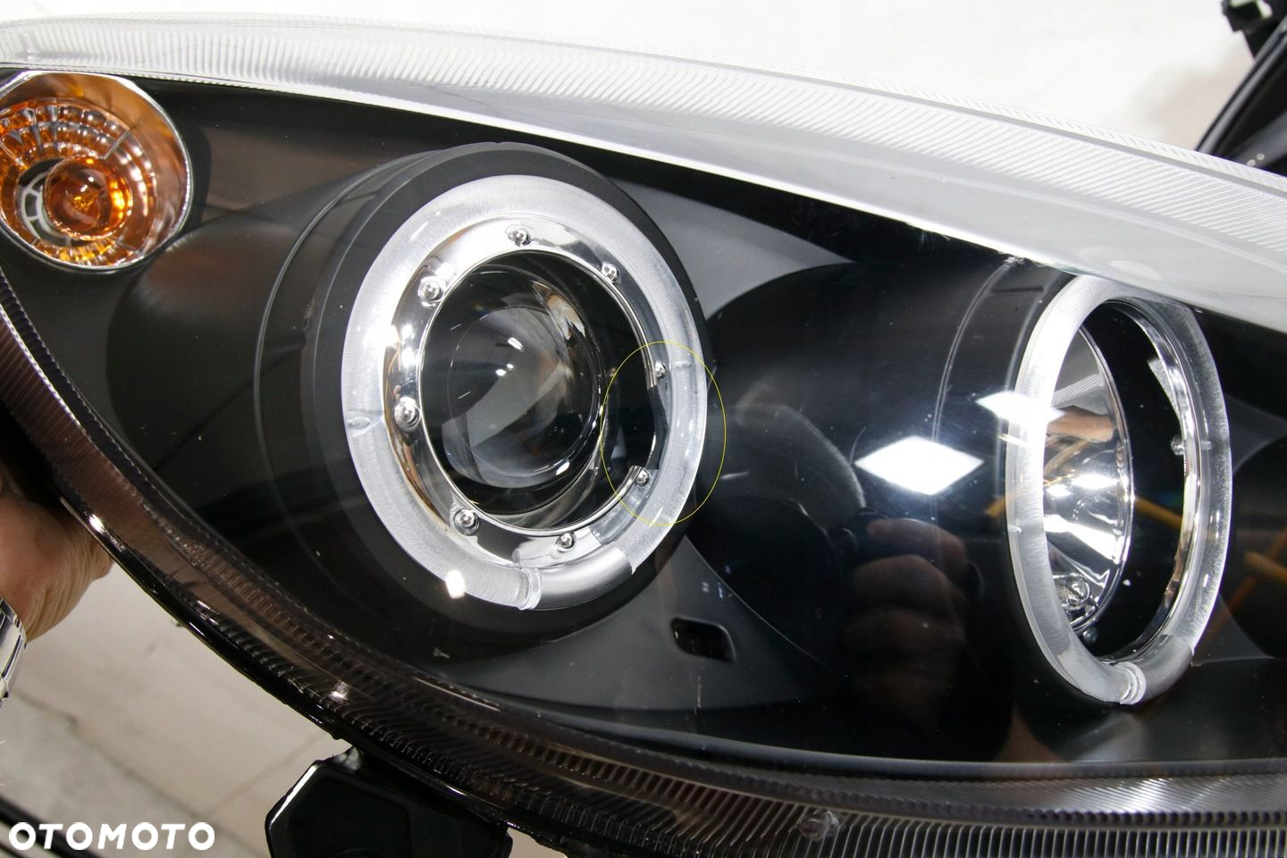 Reflektory Lampy kpl Tuning Sonar Ringi Led angel Eyes Peugeot 307 2001-05 - 4