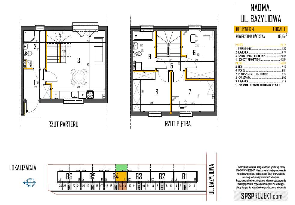 Segment 63,15 m2 ogródek i 2 miejsca postojowe - ul. Bazyliowa, Nadma - Pełny obrazek: 5/8