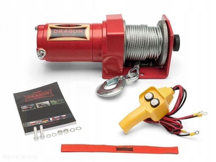 ~1T WYCIĄGARKA DRAGON 12V ELEKTRYCZNA wciągarka linowa do pługa quada