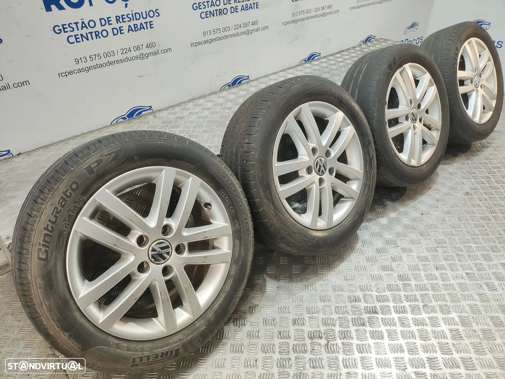 Conjunto de jantes 17 Cleveland Borbet Volkswagen Touran 1T3 2° Facelift 2010 a 2015 6,5J ET50 5x112 Original - 3