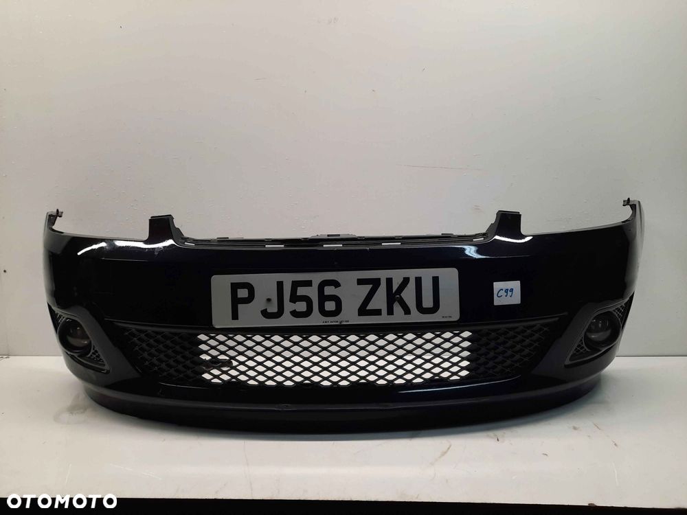 ^ ZDERZAK PRZÓD PRZEDNI FORD FIESTA MK.6 6 VI LIFT FL D2 CZARNY HALOGENY - 1