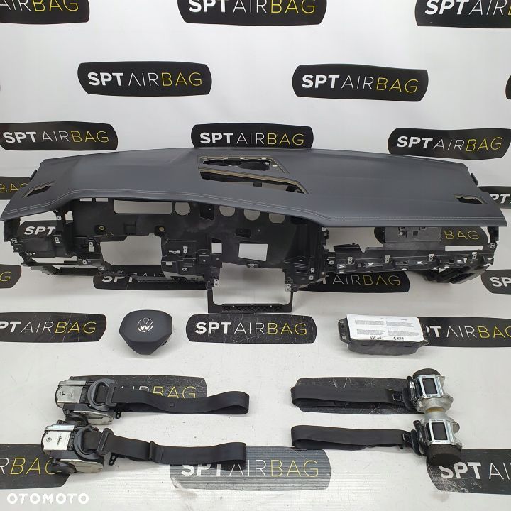 VW TOUAREG 3 LIFT DESKA ROZDZIELCZA KONSOLA KOKPIT PULPIT PODUSZKI AIRBAG AIR BAG PASY KIT SET - 1