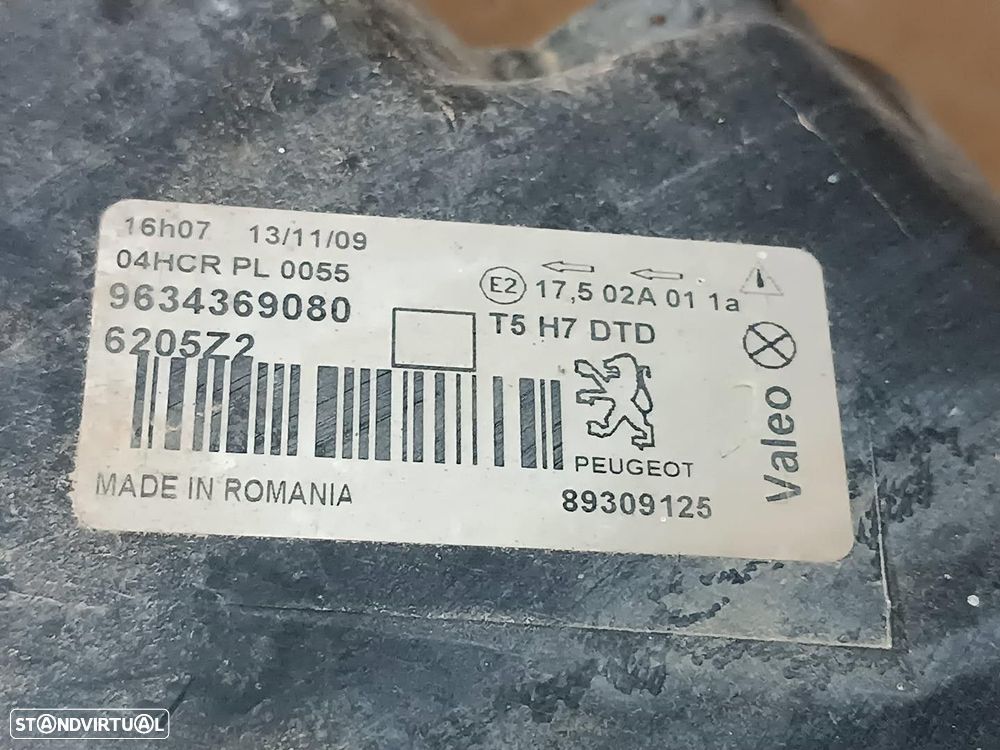 FAROL DIREITO PEUGEOT 307 2004 -9634369080 - 2