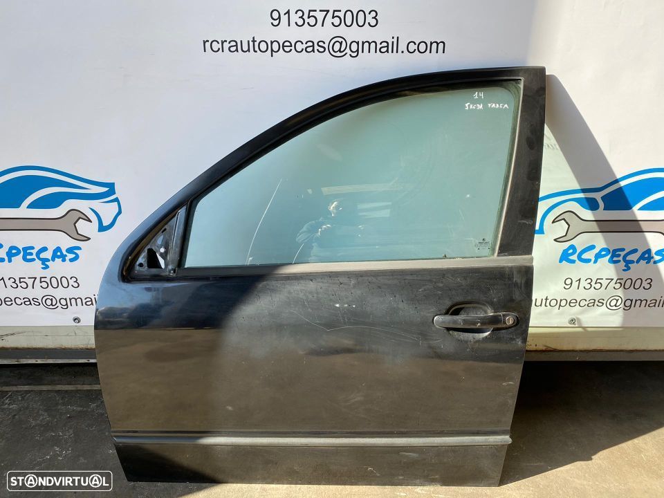 PORTA FRENTE FRONTAL ESQUERDA SKODA FABIA FECHO ELEVADOR MOTOR PUXADOR VIDRO - 1