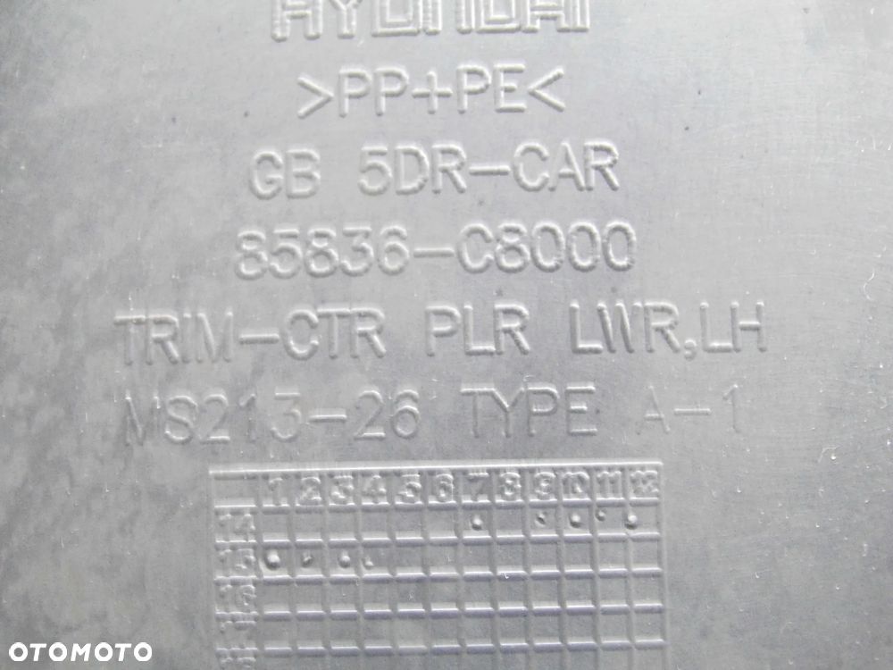 OSŁONA SŁUPKA HYUNDAI I20 II LEWA DOLNA ŚRODKOWA - 5