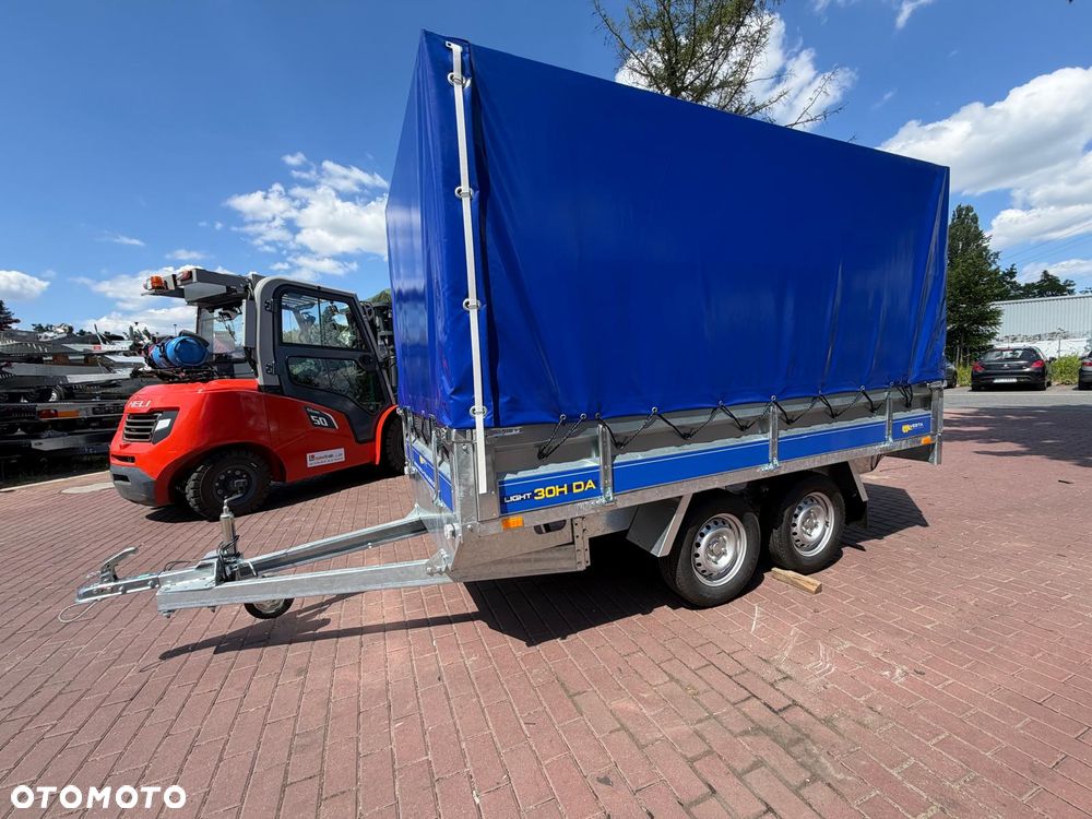 Inny Przyczepa Vesta 30HDA Hochlader DMC 750 kg 301x150x38 2 osie ze stelażem i plandeką H120 spawana rama koła pod spodem - 9