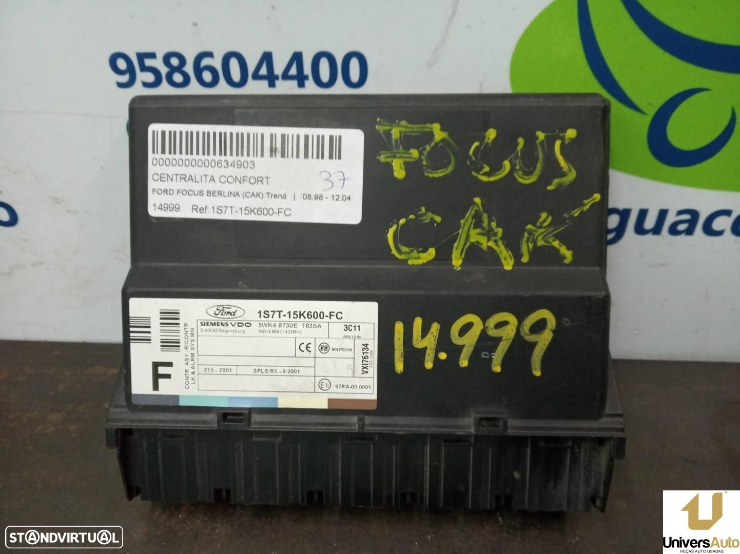 MODULO ELECTRONICO FORD FOCUS 2003 -1S7T-15K600-FC - 3