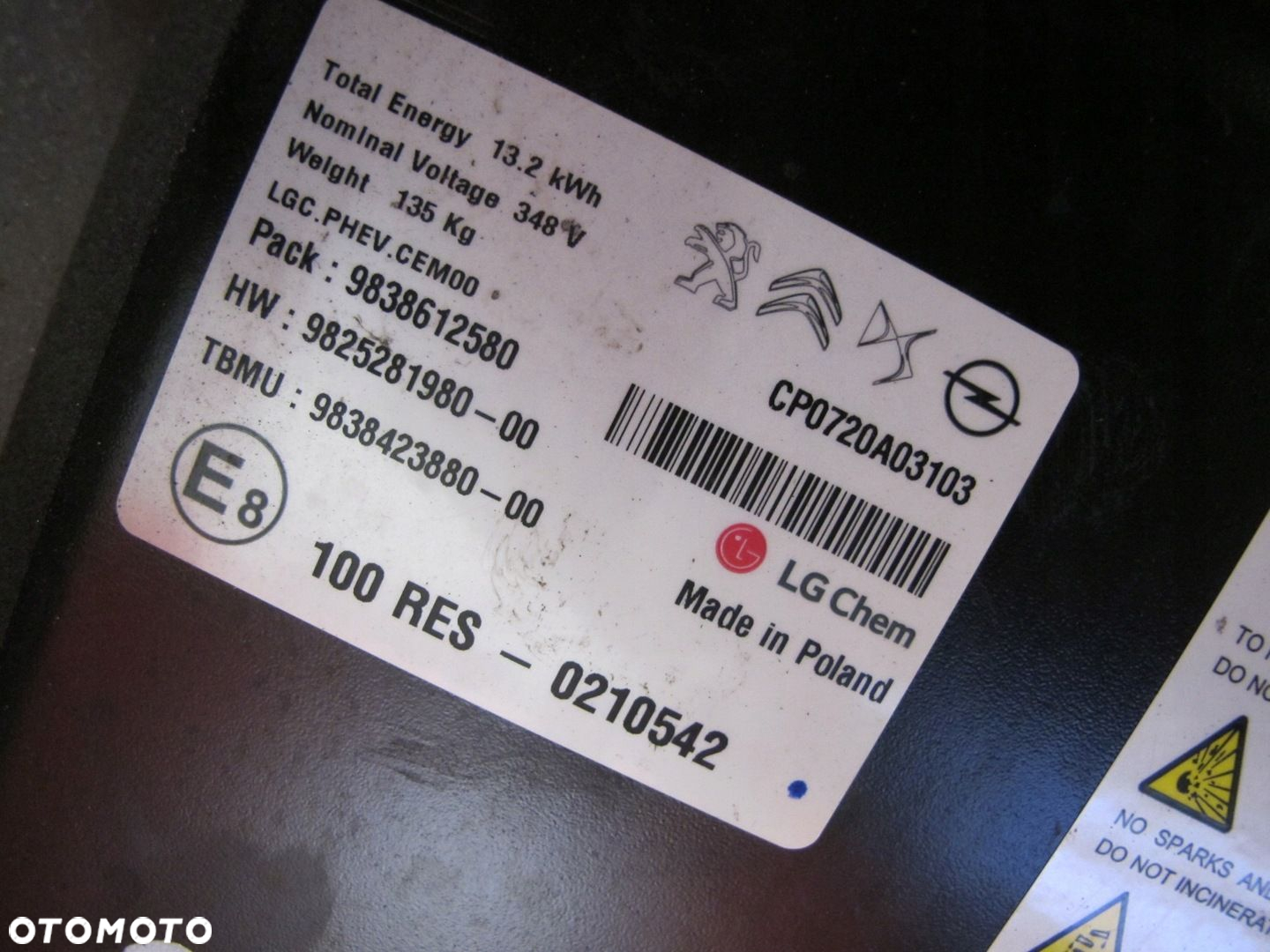 CITROEN DS7 4x4 E-TENSE BATERIA CP0720 BATTERY - 10