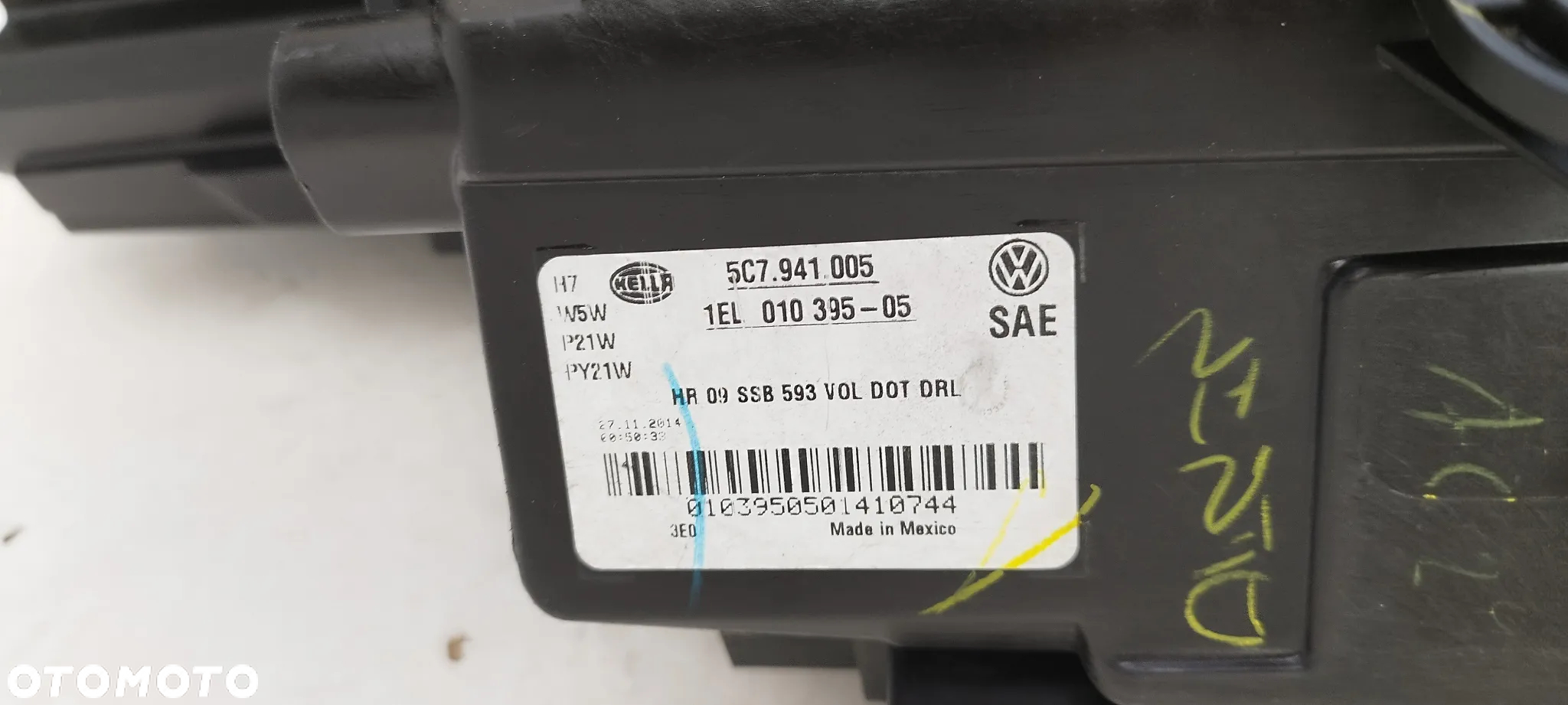 Vw Jetta A6 2010-2018 Zwykła H7 Lewa Idealna Oryginał USA 5C7941005 - 6
