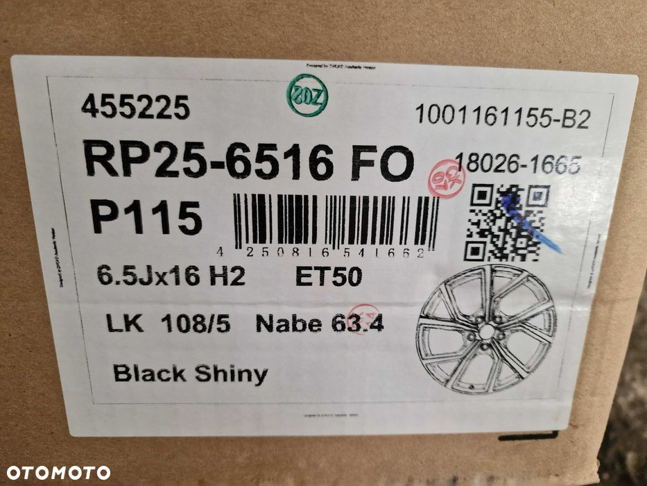 NOWE alufelgi VOLVO 16" 5x108 C30 S40 S60 S90 V40 V70 V90 XC70 Czarne - 8