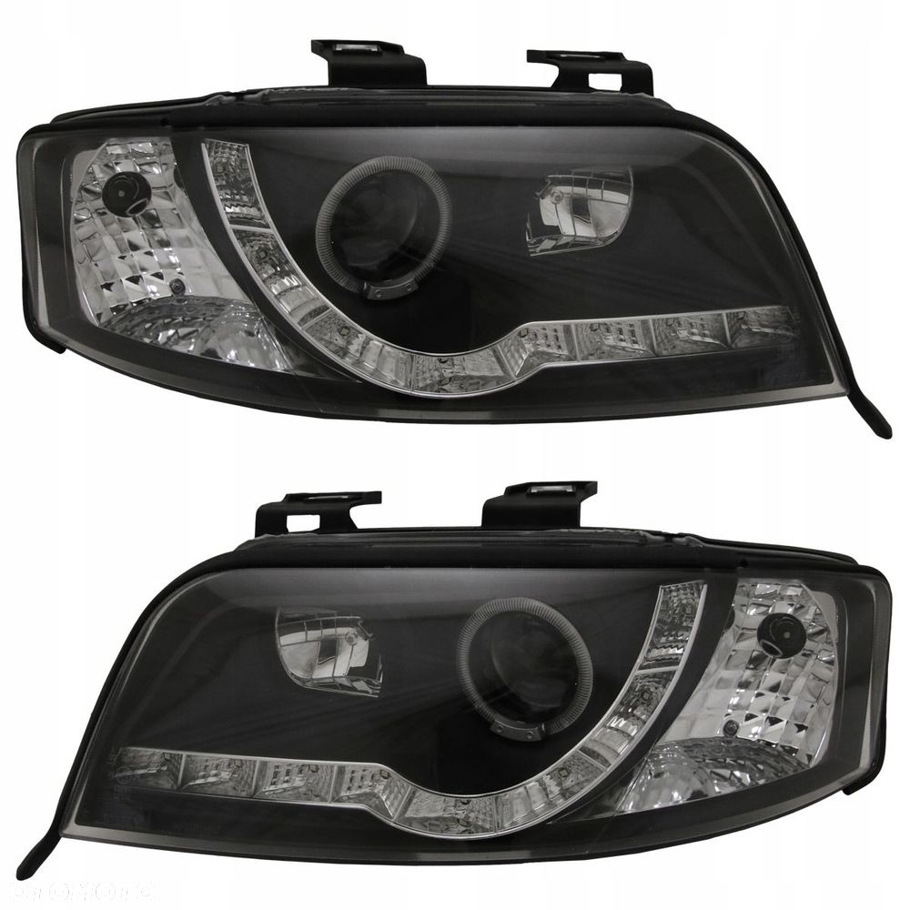 Reflektor Lampa kpl Day line light LED Black Tuning Audi a6 C5 4b lift 2001 - 2