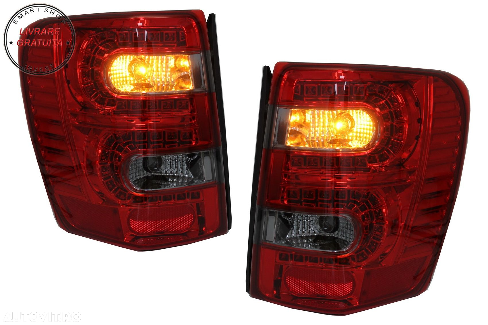 Stopuri LED JEEP Grand Cherokee (1999-05.2005) Rosu Fumuriu- livrare gratuita - 7