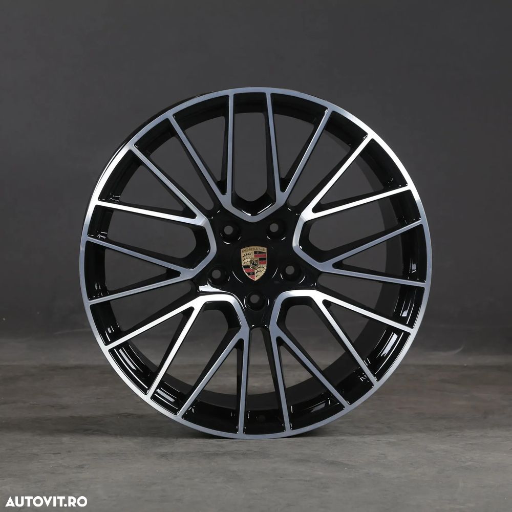 Jante Porsche 21 R21Panamera porsche cayenne negru lucios PORSCHE anvelope vara sau iarna incluse in pret jante in doua latimi - 9