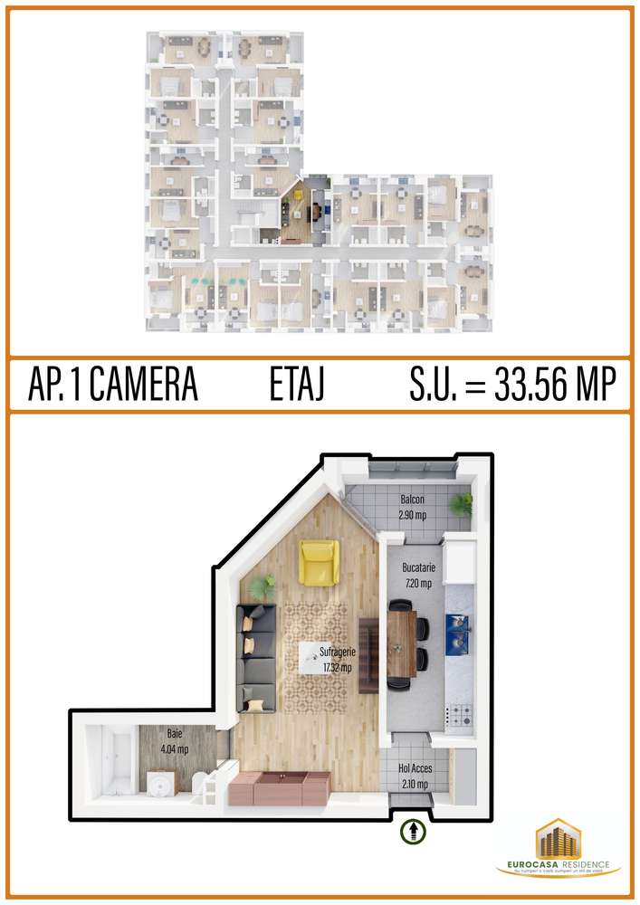 Garsoniera de vanzare, compex Eurocasa Residence, Militari Residence — fotografia 1
