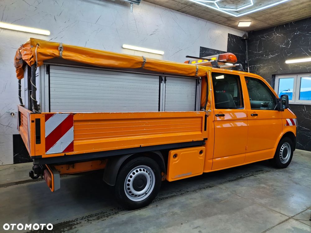 Volkswagen Transporter T5 Lift Doka Brygadówka Serwisowy Drogowy Półki Szuflady Warsztat Auto Warsztat Służba Drogowa Pomarańczowy Mobilny Serwis - 5