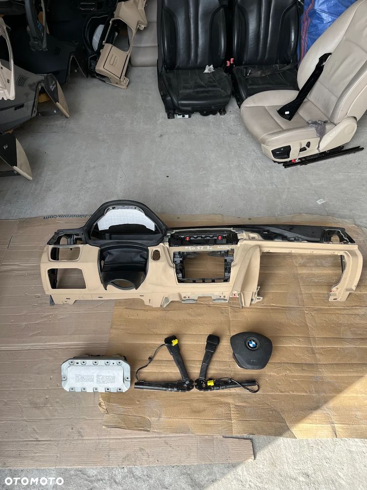 BMW 3 4 F30 F31 F32 F34 F36 DESKA ROZDZIELCZA KOKPIT KONSOLA ARIBAG NAPINACZE ORYGINAŁ KOMPLET - 1