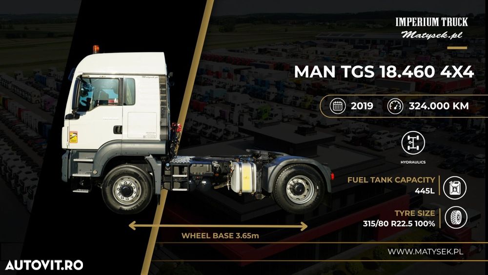 MAN TGS 18.460 / 4x4 / XLX / HYDRODRIVE / HIDRAULICĂ / ANVELOPE 100% / - 40