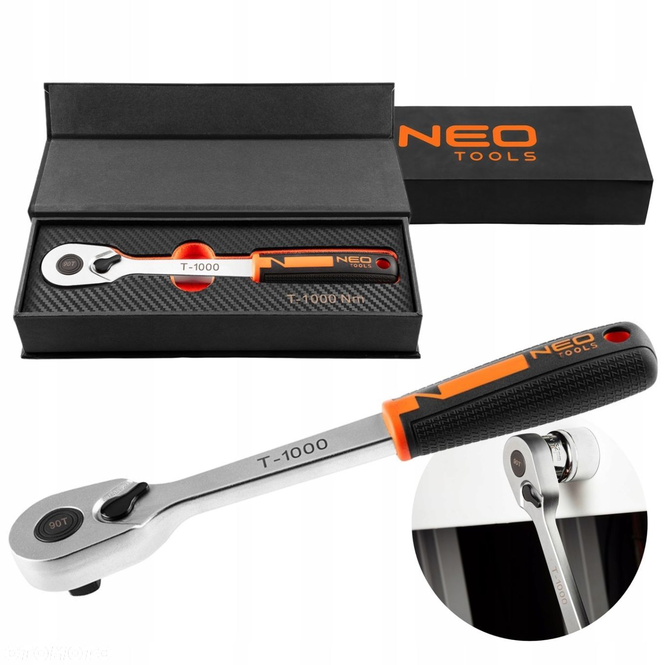 NEO KLUCZ GRZECHOTKA T-1000 1/2 90 zębów 1000Nm ZE STALI CRV I CRMO 10-300 - 1