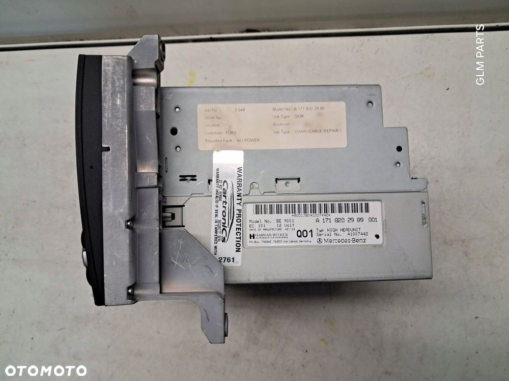 mercedes-benz slk r171 radio nawigacja a1718202989 be9001 - 9
