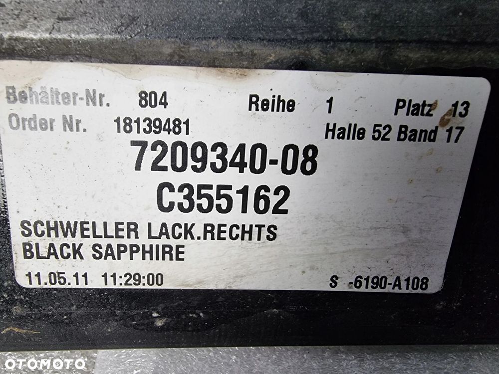 BMW F01 F02 LISTWA PROGOWA NAKŁADKA PRAWA 7209340 - 10
