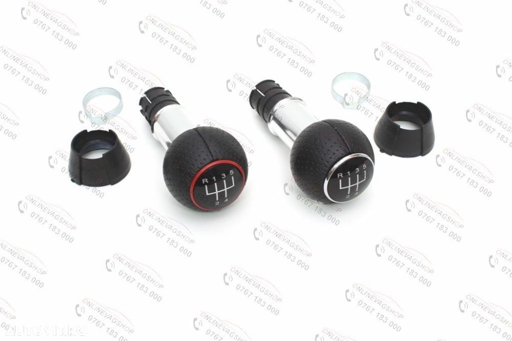 Nuca schimbator piele perforata model S-Line gaura 23mm in 5 viteze - 1